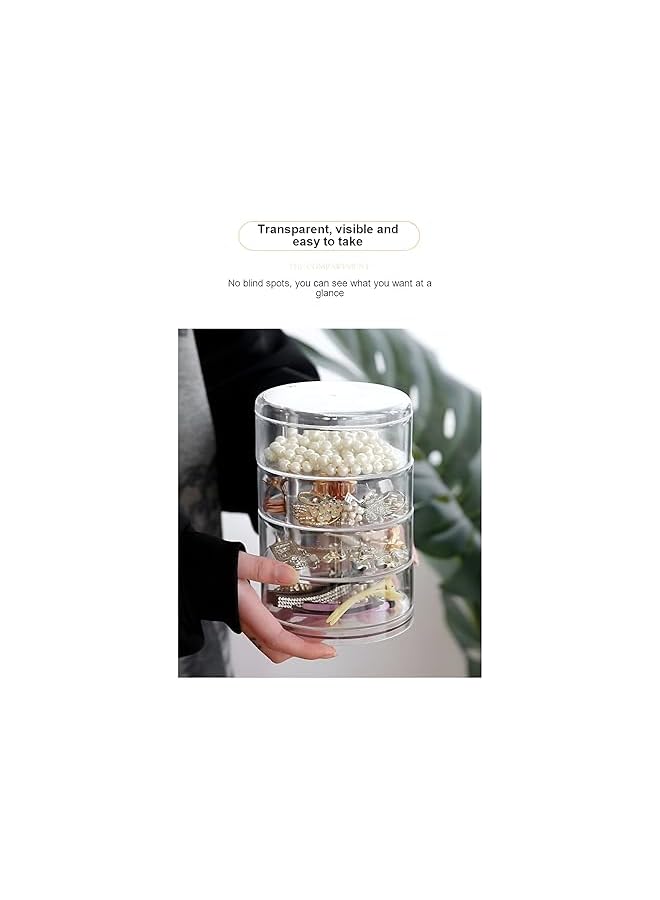 The Bros 4 Layers 360 Rotatable Cosmetics Beauty Container Earrings Ring Necklace Jewelry Organizer Storage Box Organizer, Travel Case, Holder for Ring, Pendant, Earring, Necklace, Bracelet.  - Image 5