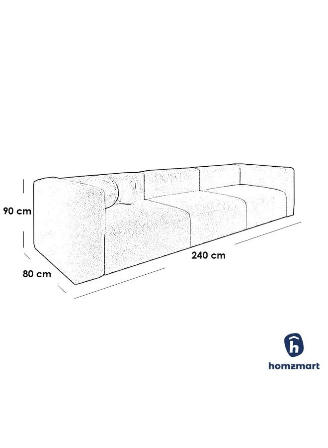 Homzmart Swedish wood and bucklet 4 Seaters Sofa - Off-white - Image 2