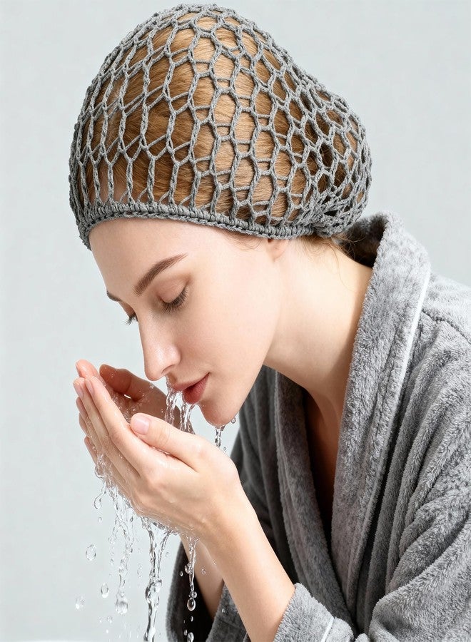 Bruislard 3 Pcs Hair Nets for Sleeping Hair Wrap Net Mesh Hairs Net Soft Rayon KnitCrochet Hairnet Rayon Knit Snood Hat Sleep Cap Thick Haires Women Hairnets Long Hairs Cover Ornament for Silk Press Sleeping - Image 5