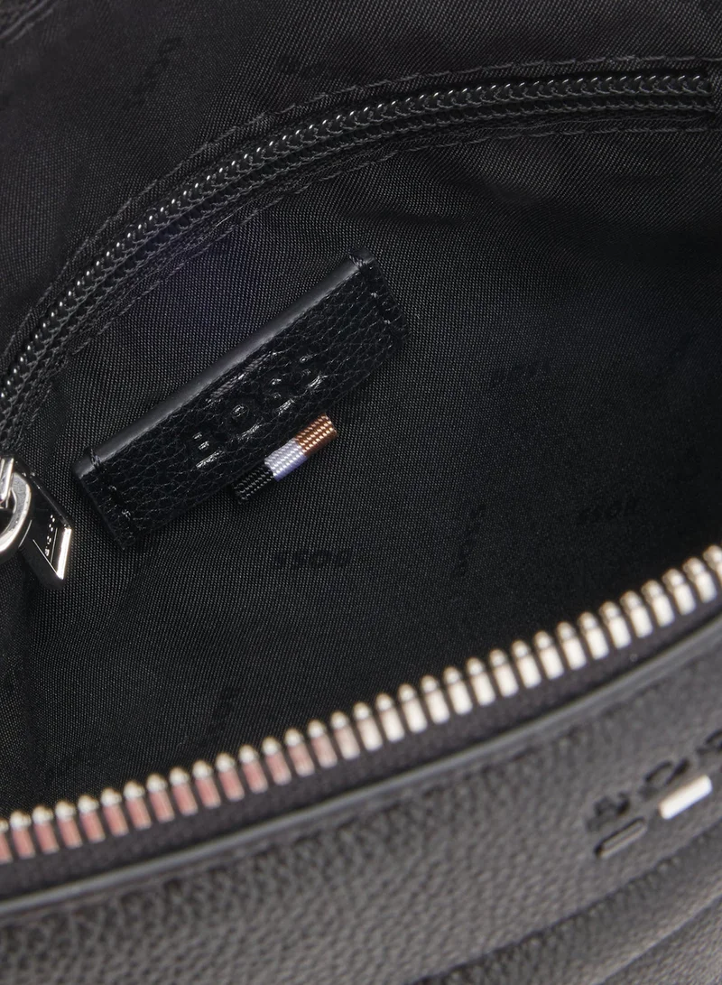 BOSS Black Grained faux-leather envelope bag with signature-stripe trim for Men | Best Price UAE