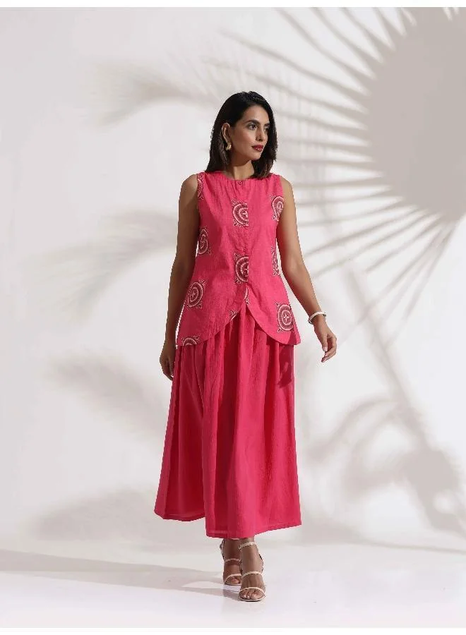 trueBrowns trueBrowns Pink Cotton Skirt Co-ord Set