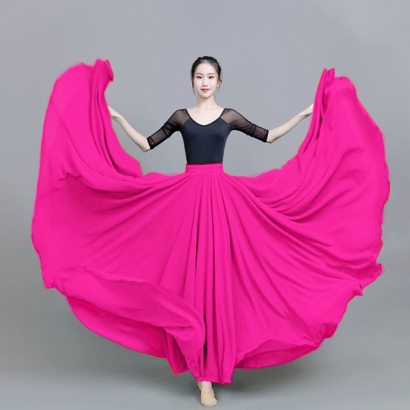 720-Degree Large Swing Dance Skirt Square Dance Skirt Ballet Practice Long Skirt Po Art Examination Xinjiang Large Swing Skirt - Image 4