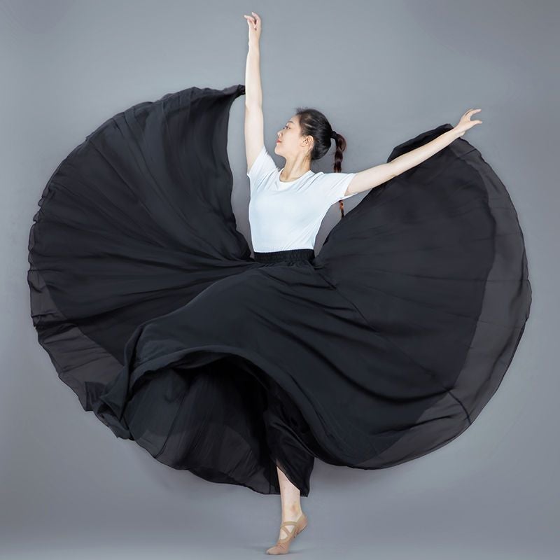 720-Degree Large Swing Dance Skirt Square Dance Skirt Ballet Practice Long Skirt Po Art Examination Xinjiang Large Swing Skirt - Image 1