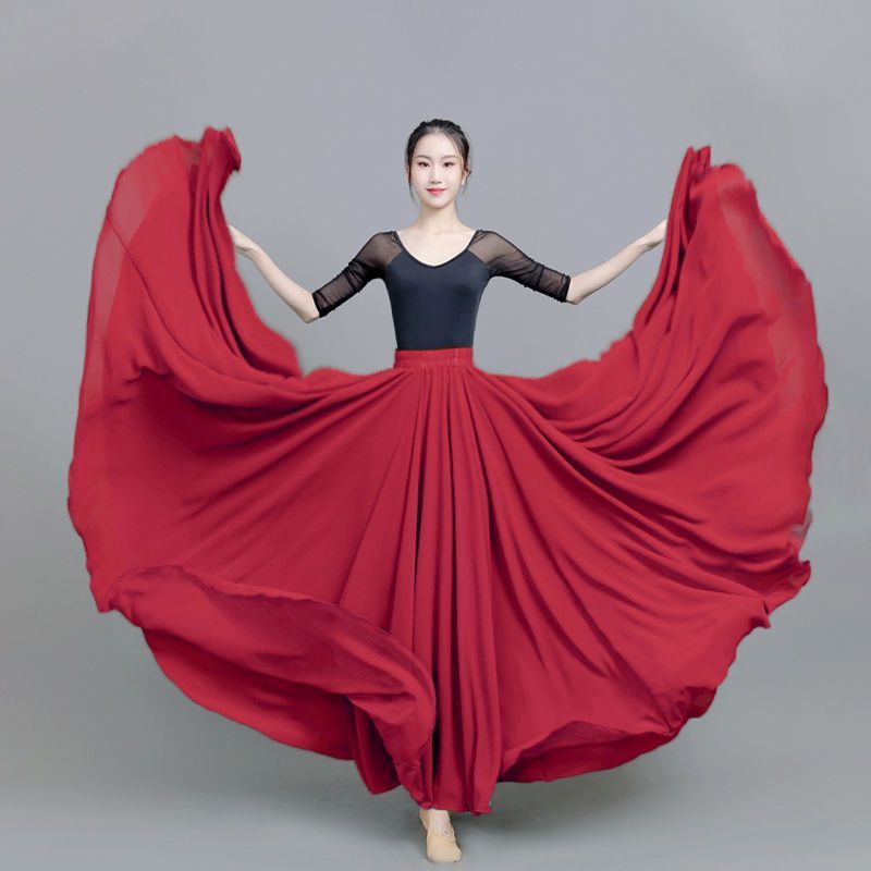 720-Degree Large Swing Dance Skirt Square Dance Skirt Ballet Practice Long Skirt Po Art Examination Xinjiang Large Swing Skirt - Image 3