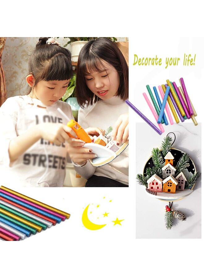 120 قطعة من أعواد الغراء الساخن، أعواد غراء ملونة، 12 لونًا، 0.28 بوصة × 3.9 بوصة، 10 قطع لكل لون، أعواد غراء ساخن صغيرة لمسدس الغراء، أعواد غراء لإصلاح الأعمال الفنية والحرفية بنفسك - Image 5