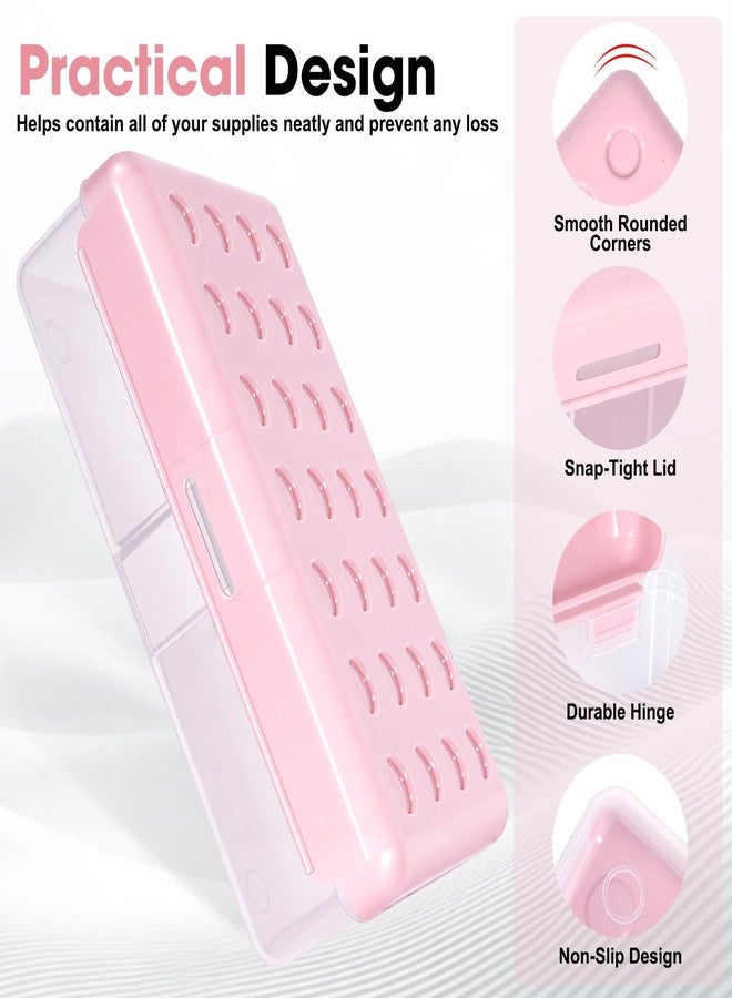 HUTUDD Plastic Pencil Box, Large Pencil Case, Clear Pencil Boxes with Snap-tight Lid, Hard Crayon Box Storage Marker Organizer Containers for Boys Girls Adults School Office Supplies (Pink) - Image 4