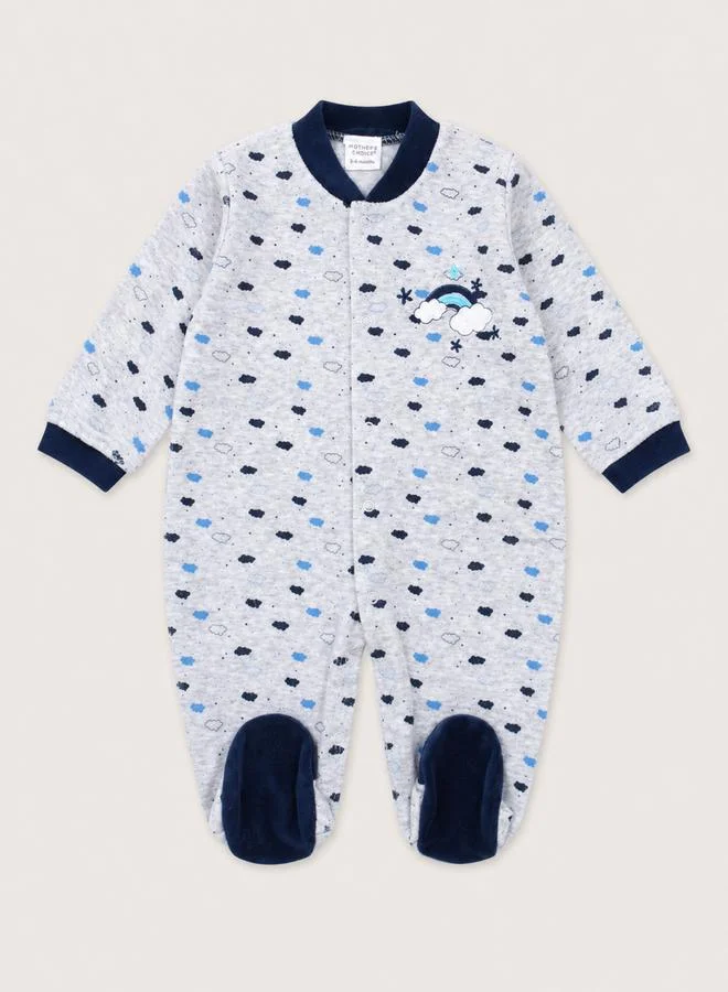 Mothers Choice Baby Velour Footed Long Sleeves Sleepsuit
