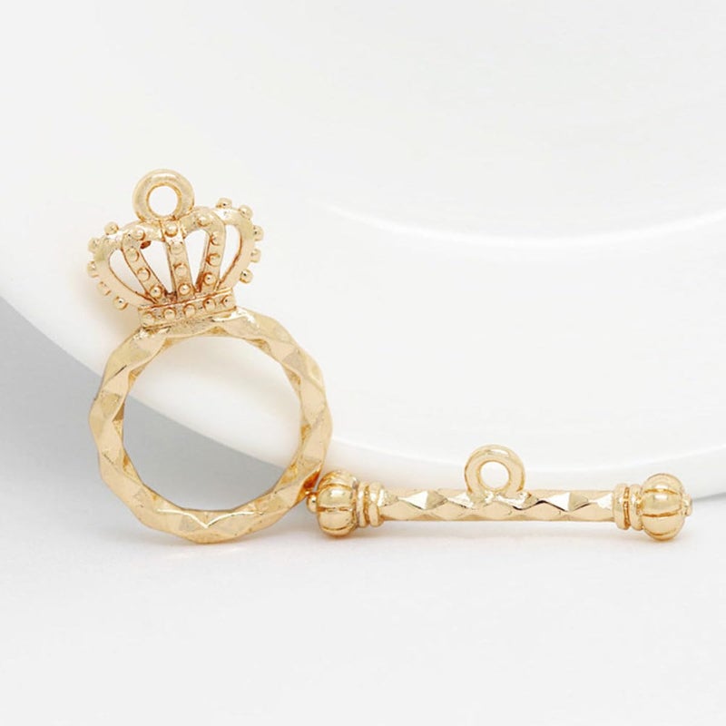 Gold Plated Brass Jewelry Clasps Bar Connectors for Necklace Bracelet Crafting 5 Sets - Image 4