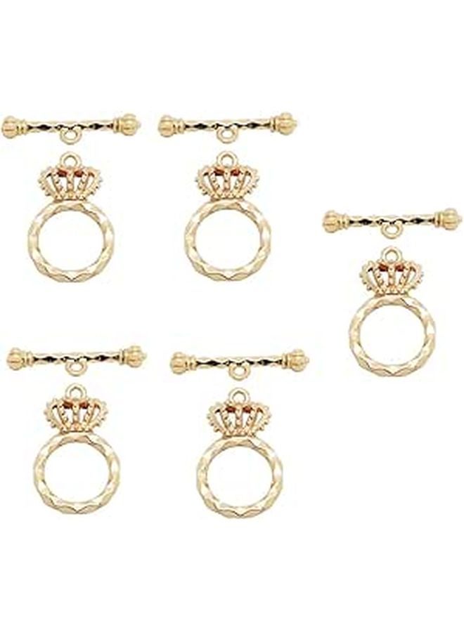 Gold Plated Brass Jewelry Clasps Bar Connectors for Necklace Bracelet Crafting 5 Sets - Image 1