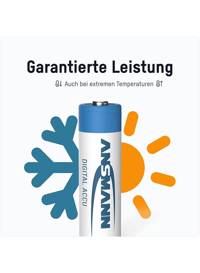 ANSMANN بطاريات AA قابلة لإعادة الشحن [عبوة من 8 قطع] بطارية Nimh عالية السعة بحجم AA بسعة 2850 مللي أمبير في الساعة للمعدات الرقمية والكاميرات ووحدات الفلاش ومكبرات الصوت والميكروفونات باللون الفضي - Image 5