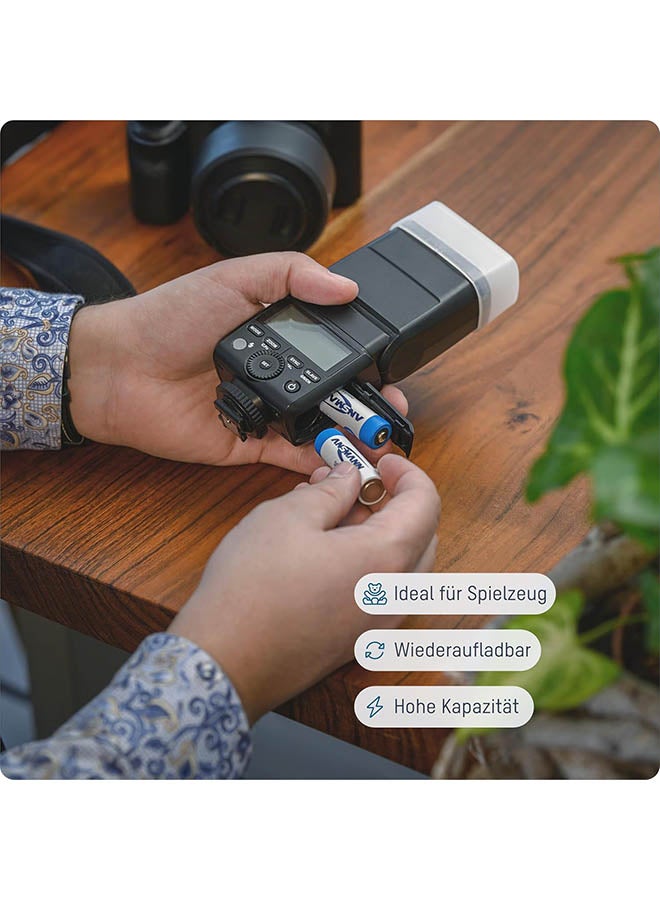 ANSMANN بطاريات AA قابلة لإعادة الشحن [عبوة من 8 قطع] بطارية Nimh عالية السعة بحجم AA بسعة 2850 مللي أمبير في الساعة للمعدات الرقمية والكاميرات ووحدات الفلاش ومكبرات الصوت والميكروفونات باللون الفضي - Image 2