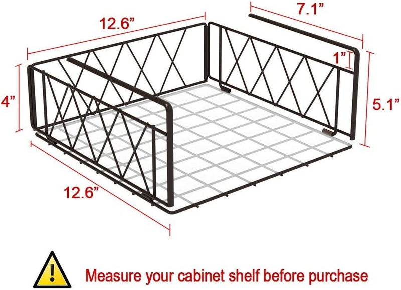 Go Hooked Go Hooked Under Shelf Basket Wire Under Cabinet Organizer Shelf Hanging Storage Baskets for Kitchen Pantry Black Space Saving Durable Efficient Heavy-Duty Pack of 1  - Image 3