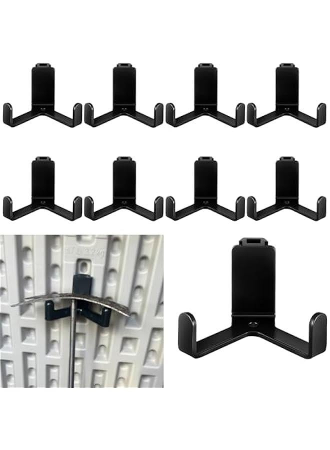 10 Pcs Plastic ABS Tool Hooks Compatible with Lifetime Shed Accessories Shed Organization for Shovels Rakes Knives Scissors Power Tools, NOT Work on Any Sheds with Horizontal Siding (Black)