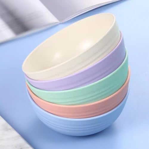 LRUUIDDE Unbreakable Cereal Bowls 24 oz - Reusable Wheat Straw Bowl - Dishwasher -Microwave Safe - Bamboo Kids Bowls Set, Soup Salad Rice Oatmeal Desserts- BPA Free, Eco-Friendly - Image 4