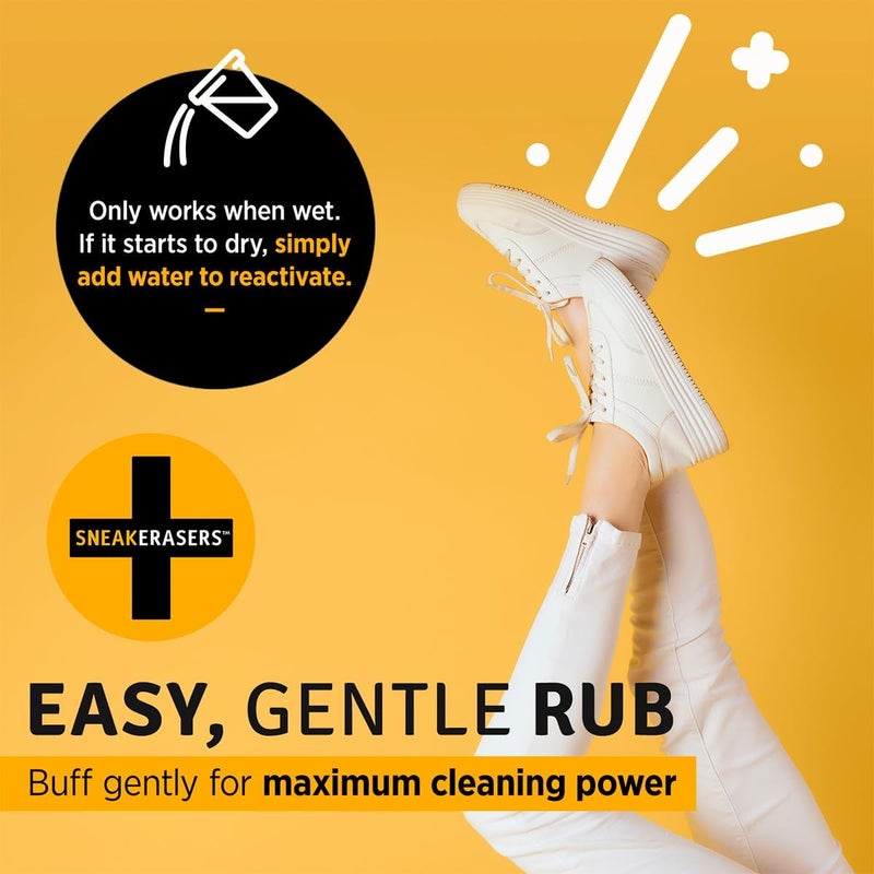 SneakERASERS Sole & Sneaker Cleaner, Premium Shoe Cleaner for Sneakers, Dual-Sided Sponges, Effective for Tennis Shoes & Women Men Sneakers, Gentle Rub Design Cleaner Kit, 20 Pack - Image 4