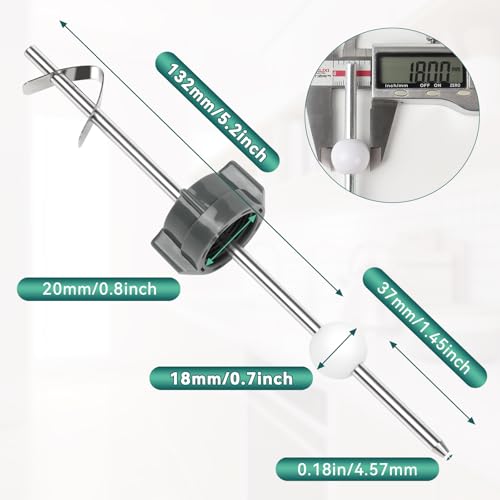 AUGHOA Lavatory Pop Up Center Piece Assembly, Ball Pop Up Stopper Lever Compatible with Pfister, Delta, Long Rod, 18MM Ball, Sink Pivot Rod Replacement Parts - Image 2
