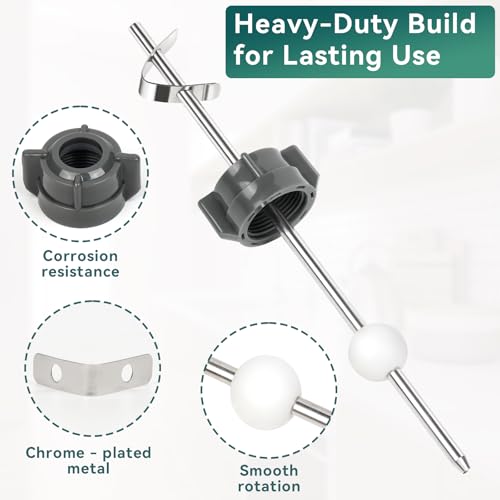 AUGHOA Lavatory Pop Up Center Piece Assembly, Ball Pop Up Stopper Lever Compatible with Pfister, Delta, Long Rod, 18MM Ball, Sink Pivot Rod Replacement Parts - Image 4