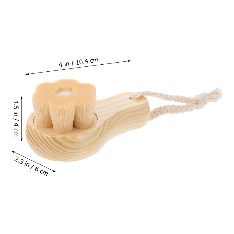 Wooden Facial Cleansing Brush Manual Face Scrubber Deep Exfoliating Soft Fiber For Skin Care - Image 3