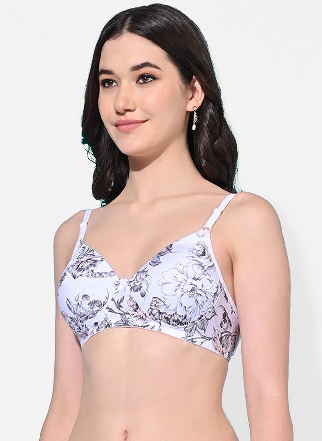 FIMS Pack Of 2 Floral Printed Full Coverage Lightly Padded Bra With All Day Comfort - Image 3