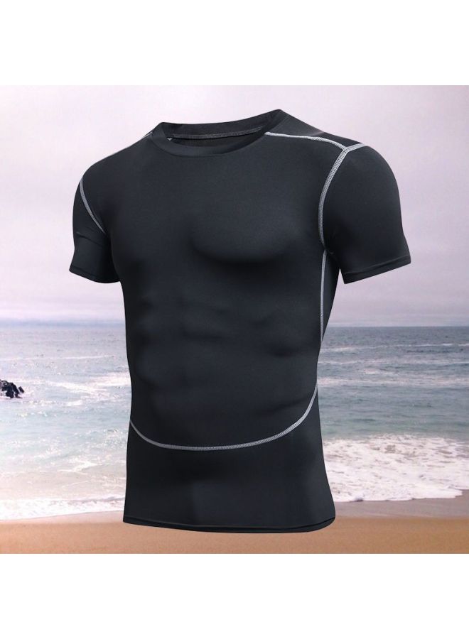 Generic Swimwear Men's Top Swimming Trunks Jellyfish Suit Snorkeling Short-sleeved Sun Protection Surfing Suit Quick-drying Clothing One Wholesale-Color:Second Generation Short Sleeves-Size:3XL ( 87.5kg And Above)  - Image 1
