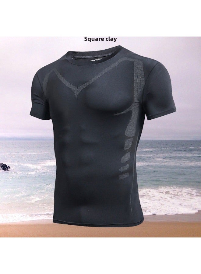 Generic Swimwear Men's Top Swimming Trunks Jellyfish Suit Snorkeling Short-sleeved Sun Protection Surfing Suit Quick-drying Clothing One Wholesale-Color:Second Generation Short Sleeves-Size:3XL ( 87.5kg And Above)  - Image 3