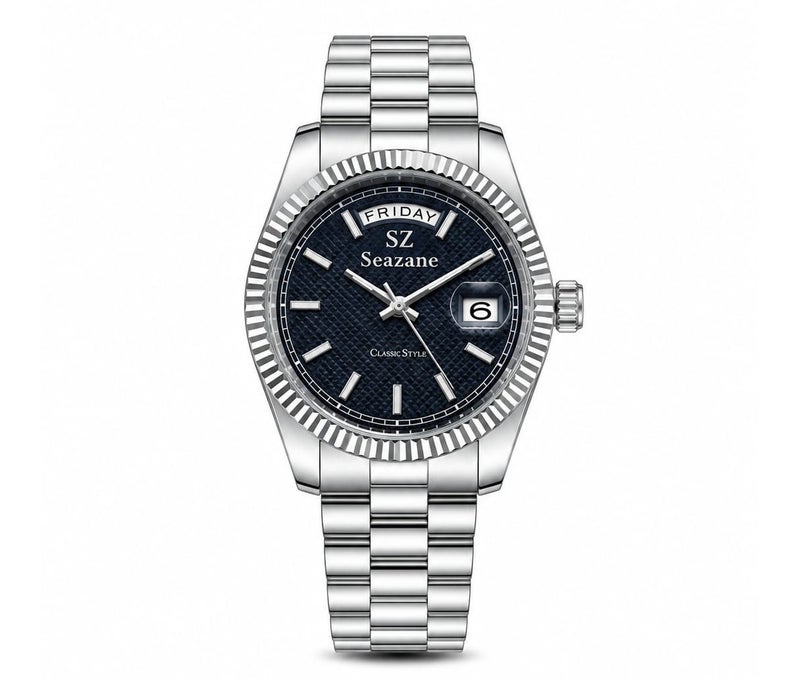 A classic men's wristwatch from the Seazone brand, with a design inspired by luxury watches.