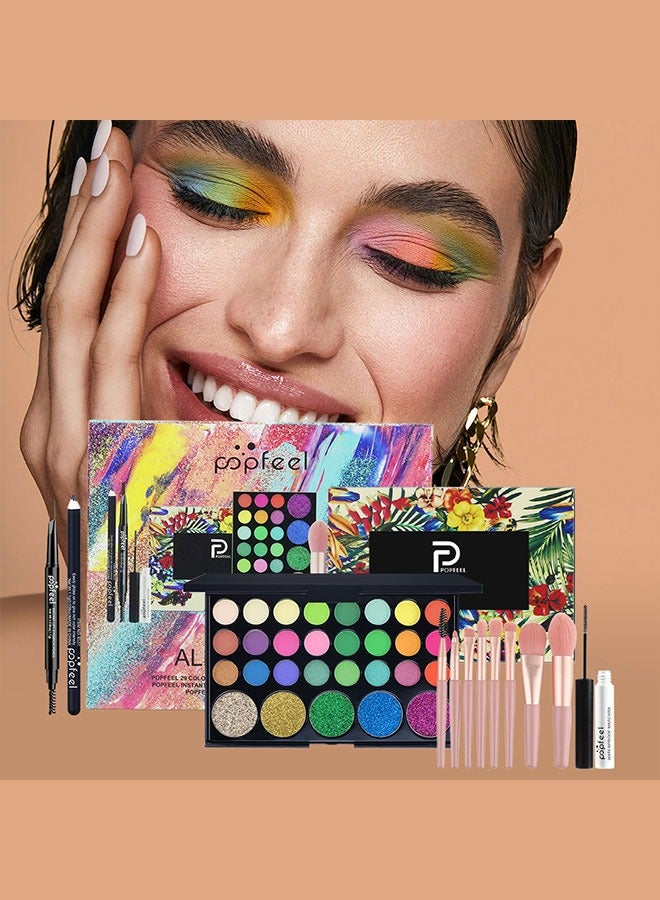 بوب فيل مجموعة مكياج العيون، مع لوحة ظلال عيون مكونة من 29 لونًا، وفرش مكياج، وكحل عيون، وقلم حواجب، وماسكارا، مضادة للحساسية وتدوم طويلًا، للاستخدام اليومي وفي الحفلات - Image 3