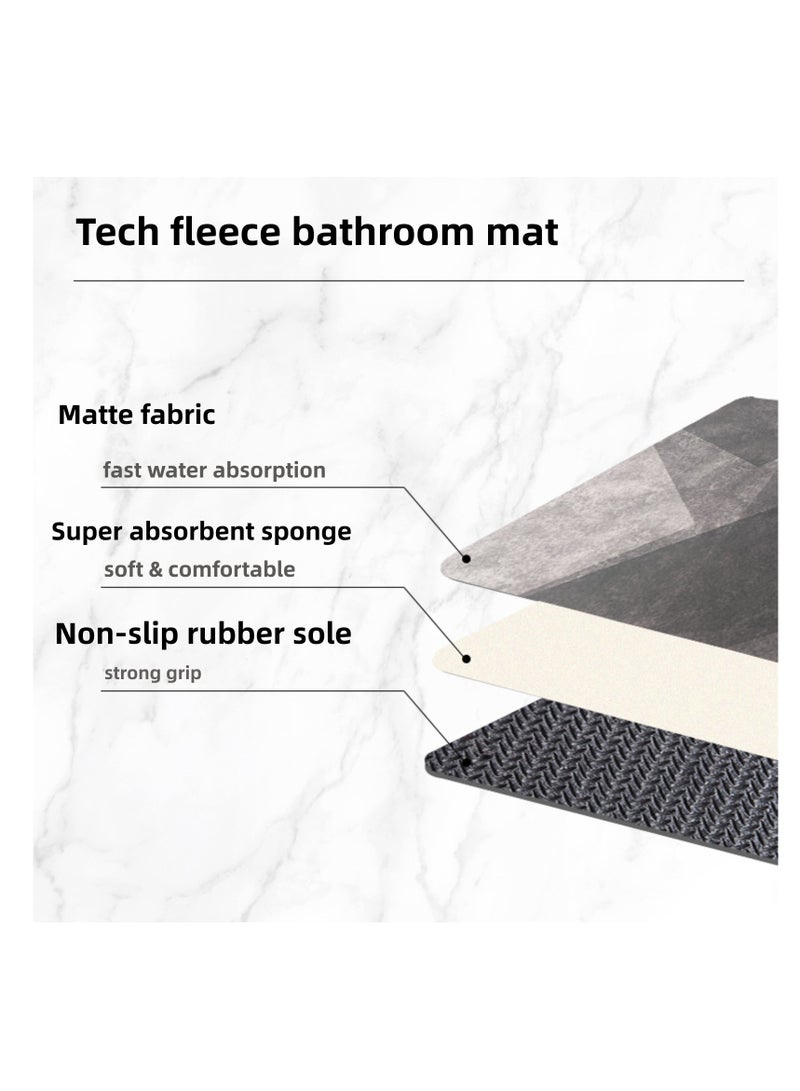 NOVOLAN Bath Mats Bath Rugs Diatomaceous Earth Bathroom Floor Mat Toilet Non-Slip Foot Mat Door Step Foot Mat Bathroom Quick-Drying Absorbent Mat Toilet Door Scrub Mats Multiple Size (#3) - Image 4
