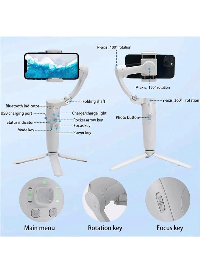 منتقي 3-Axis Gimbal Stabilizer for Smartphone – Foldable Handheld Anti-Shake Phone Gimbal for Video Recording, Vlogging, YouTube, TikTok, Portable Stabilizer Compatible with iPhone & Android - Image 4