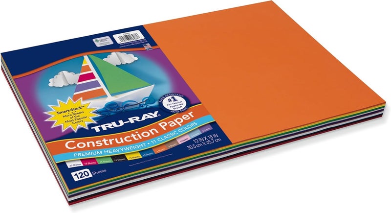TRU-RAY Sulphite Construction Paper, 12 x 18 Inches, Assorted Color, 120 Sheets - Image 3
