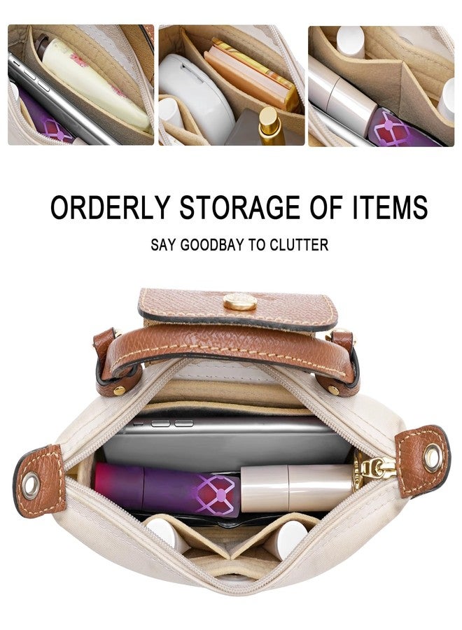 LOUKAYCCI منظم صغير من اللباد من LOUKAYCCI لحقيبة Longchamp mini XS، منظم محفظة لحقيبة اليد - Image 5