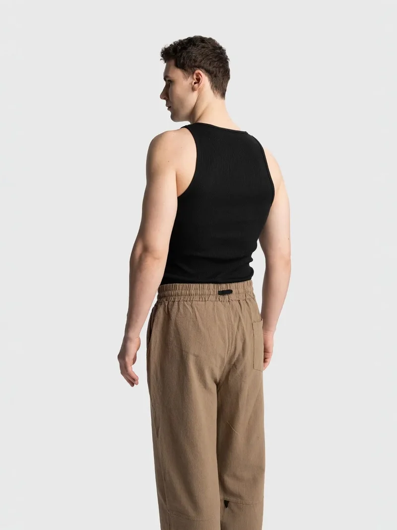 Giesto Black GIESTO Fitted Sleeveless U Collar T-Shirt for Men | Best Price UAE