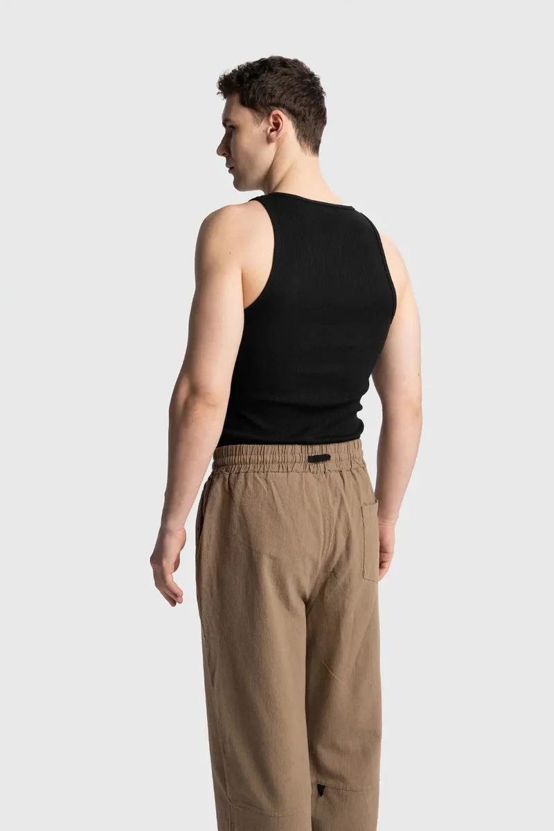 Giesto Black GIESTO Fitted Sleeveless U Collar T-Shirt for Men | Best Price UAE