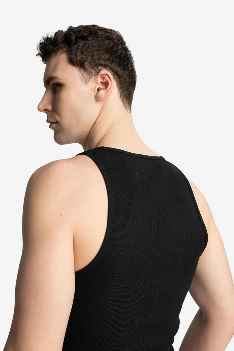 Giesto Black GIESTO Fitted Sleeveless U Collar T-Shirt for Men | Best Price UAE