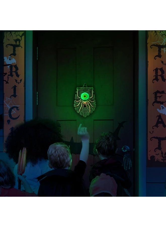 Doorbell Decoration, Doorbell Animated Spider Light Up Eyeball Decoration with Spooky Sound - Green, Perfect for Party Door Decoration Halloween - Image 5