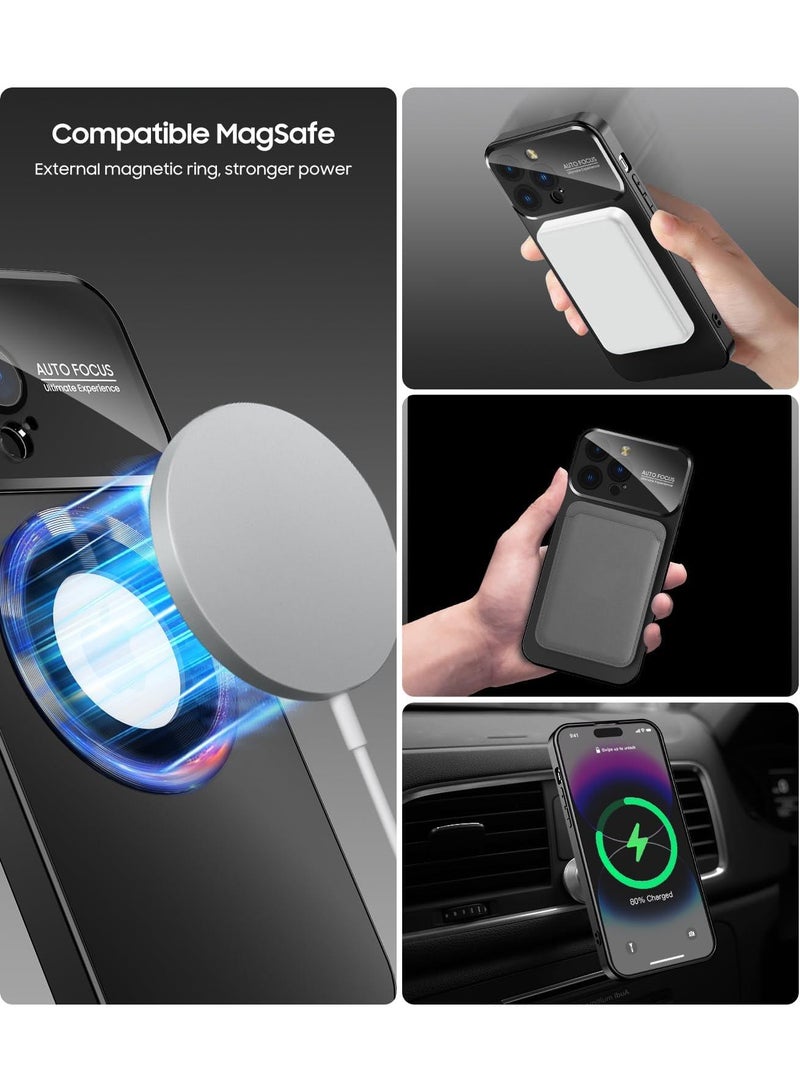 Y&D Applicable To Apple 14promax Matte Standard Leakage Magnetic Large Window Mirror Mobile Phone Protective Case - Image 4