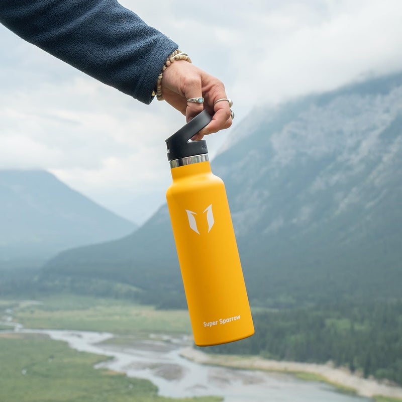 Water Bottle Stainless Steel - 1000ml - Vacuum Insulated Metal Water Bottle - Standard Mouth Flask - BPA Free - Straw Water Bottle for Work, Gym, Travel, Sports - Image 5