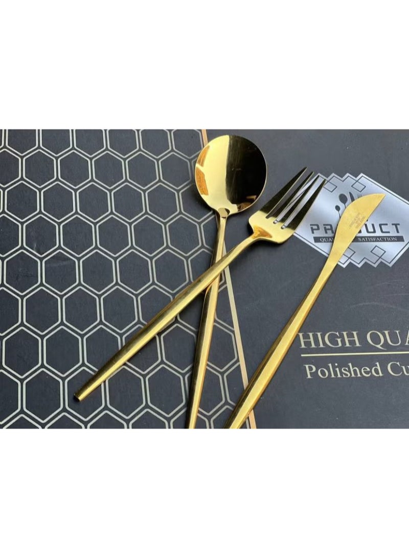 Stainless Steel Cutlery Set Rust-Resistant 24-Piece Set for Professional Table Setting, Complete Flatware Kit for Kitchen Home and Fine Dining. - Image 4
