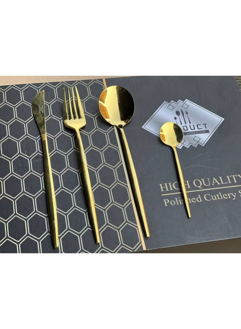 Stainless Steel Cutlery Set Rust-Resistant 24-Piece Set for Professional Table Setting, Complete Flatware Kit for Kitchen Home and Fine Dining. - Image 2