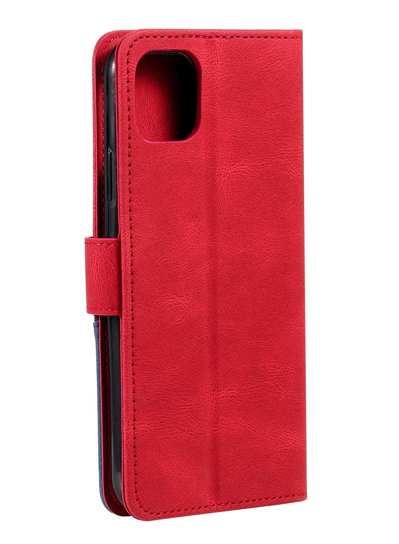 Suteni Color Block Flip Cover Leather Hidden Card Slots Phone Case for iPhone - Image 2