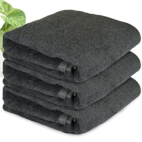 HEELIUM Bamboo Bath Grey Towel - 400 Gsm, Soft, Absorbent, Quick Dry, Odour Free, 140X70 Cm - Image 1