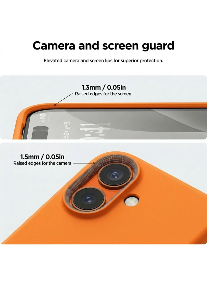 Mobcos Mobcos iPhone 17 Orange Elite Logo Mobcos iPhone 17 Orange Elite Logo Premium Silicone Magnetic Wireless Charging Case for iPhone | Silky Soft Touch | Military-Grade Shockproof Protection | Strong Magnetic Compatibility | Luxury Slim Cover  | Best Price UAE
