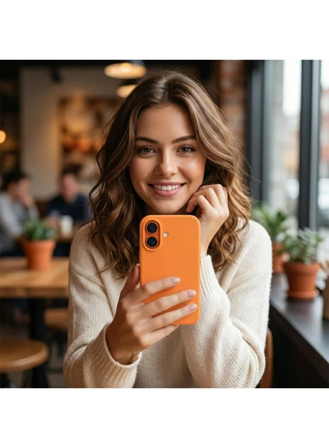 Mobcos Mobcos iPhone 17 Orange Elite Logo Mobcos iPhone 17 Orange Elite Logo Premium Silicone Magnetic Wireless Charging Case for iPhone | Silky Soft Touch | Military-Grade Shockproof Protection | Strong Magnetic Compatibility | Luxury Slim Cover  | Best Price UAE