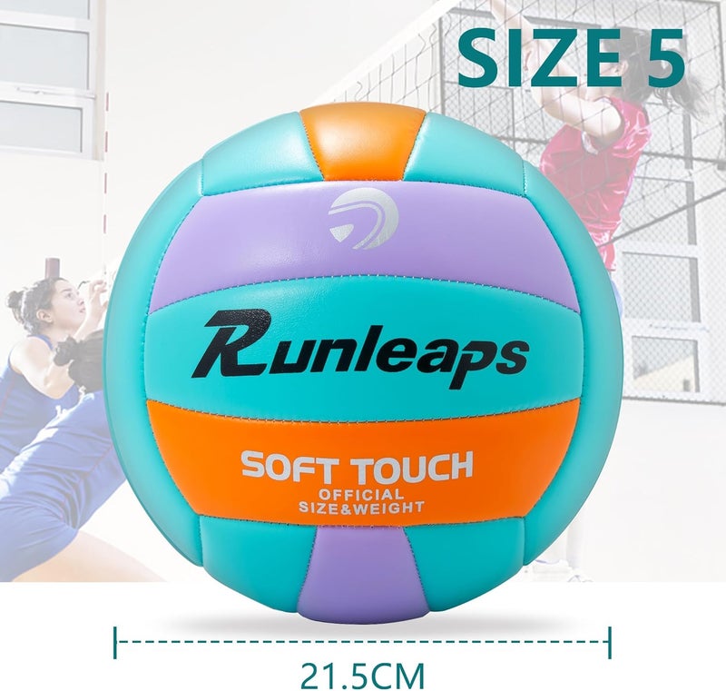 Runleaps Beach Volleyball Official Size 5 Soft Waterproof Volleyball Sand Sports PU Ball for Indoor, Outdoor, Pool, Gym, Training - Image 4