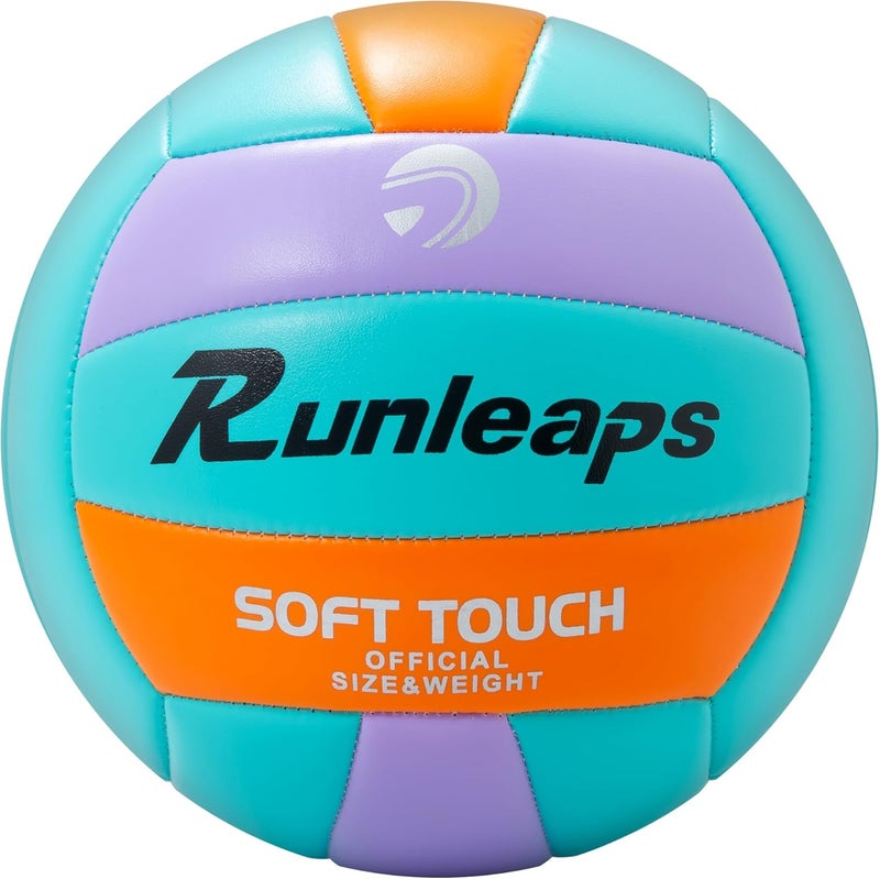 Runleaps Beach Volleyball Official Size 5 Soft Waterproof Volleyball Sand Sports PU Ball for Indoor, Outdoor, Pool, Gym, Training - Image 1