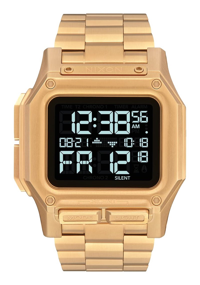 NIXON Regulus SS A1268 - All Gold - 100m Water Resistant Men's Digital Sport Watch (46mm Watch Face, 29mm-24mm Stainless Steel Band) - Image 1