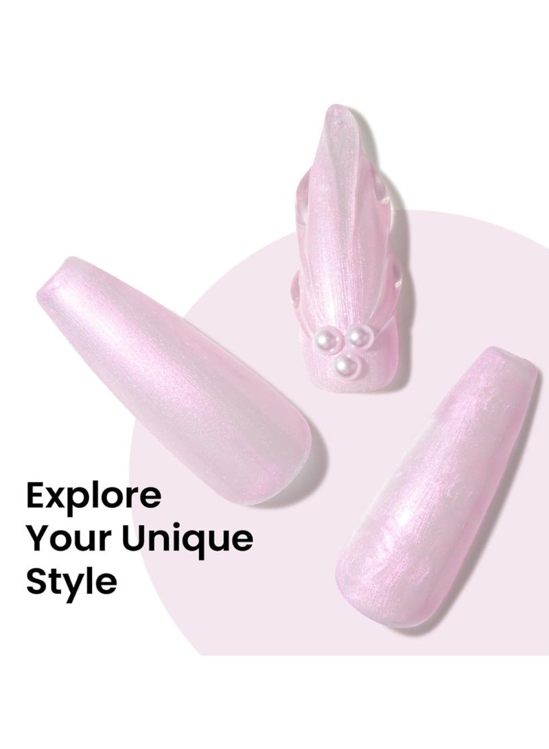 Remy Belle Pearl Gel Polish 15ML Light Pink Mermaid Shell Swirl UV LED Soak Off for DIY Nail Art - Image 4