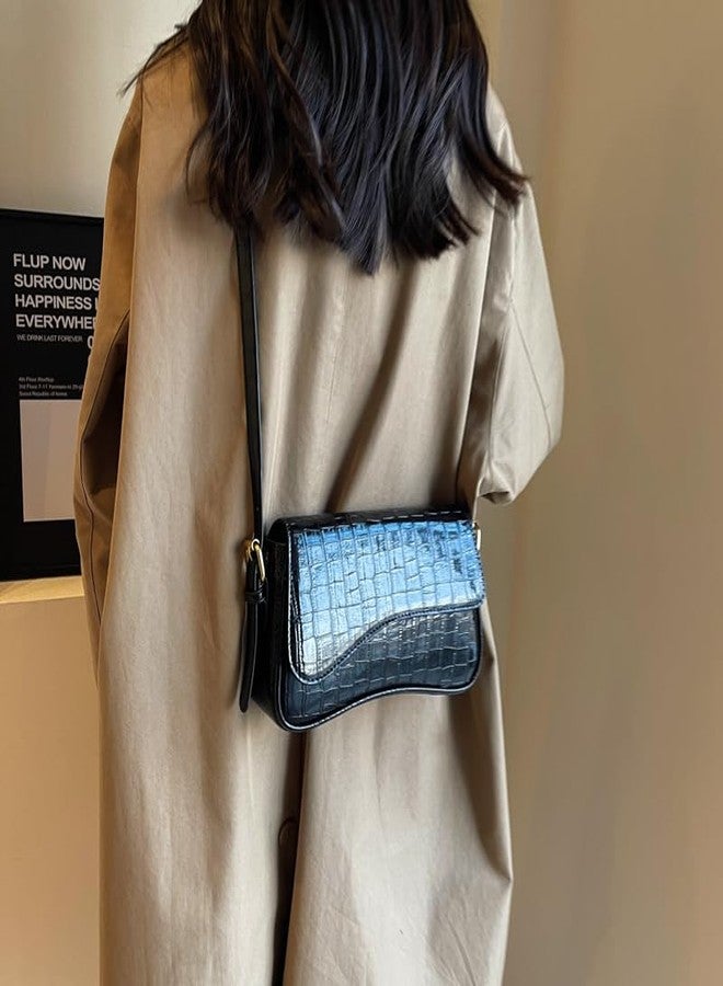 HitTopss 2025 Small Shoulder Bag Y2K Purse for Women, Crocodile Clutch Purse Handbag Satchel Tote Bag Classic Retro Crossbody Bag (Black) - Image 5