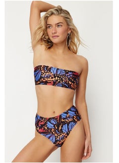 trendyol Animal Print Strapless High Waist Hipster Bikini Set TBESS22BT0018  - Image 1