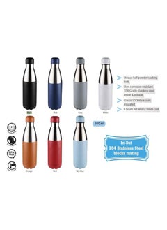 Hans Larsen Stainless steel water bottle Classic double walled vacuum insulated water bottle Leak proof 500 ML Black  - Image 3